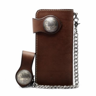 FUNNY ライダースウォレット&チェーン&ベルト モーガンスターコンチョ 赤茶