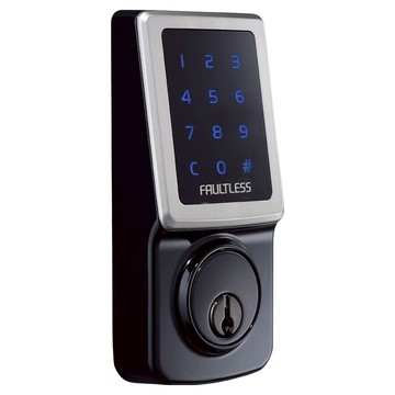 FAULTLESS 加安牌 三合一 卡片/密碼/鑰匙 電子感應觸控門鎖 美規ANSI第二級認證 鎖閂可作動超過15萬次 前導碼功能 密碼錯誤自動失效  TD-505PC  孔洞符合可DIY 安裝
