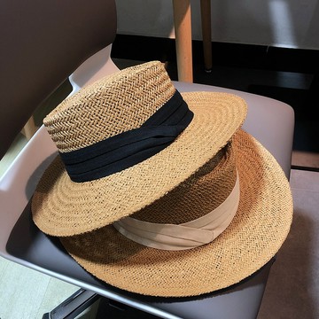🌞韓版網紅同款夏天男女手工編織寬檐平檐禮帽遮陽防曬度假沙灘太陽草帽優質