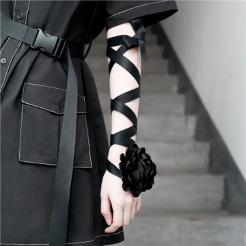 YGPRW 墮天使 暗黑系手工制作配飾綁帶花朵腰帶項鏈項圈手環