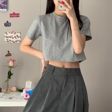 純棉短款t恤女夏季短袖年新款寬松設計感小眾辣妹上衣服