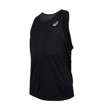 ASICS 男運動背心-吸濕排汗 運動 上衣 休閒 2011D489-001 黑銀