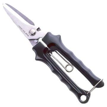 CANARY 長谷川刃物 剪刀大力士 多用途附齒剪刀NAW-195 - 適用於工業、家庭裝修和園藝  黑色  1支