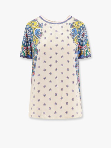Viscose and silk top with multicolor print - ETRO - gender_Woman