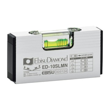 Ebisu DiAMOND 排水流向水平尺 帶V形槽測量基準面 適用於管道測量 可測量水平/垂直/梯度 適用於排水配管作業  1個