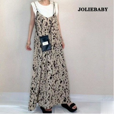 キャミワンピース ワンピース 重ね着風 レティース マキシ ロングワンピース ロング丈 コーディネーション 夏服 ファッション