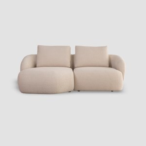 FLEXLUX Torino 布質沙發 左轉角 217cm 奶油白