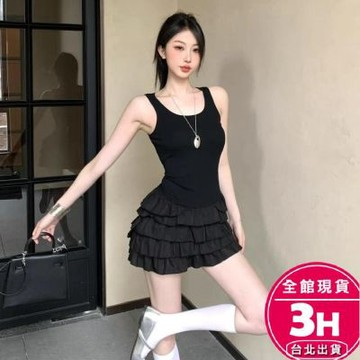 【梨卡】隔日到貨 女裝 洋裝 短裙 連身短裙 連身蛋糕裙 甜美洋裝 a字短裙 芭蕾風短裙 HZ104【現貨24H】