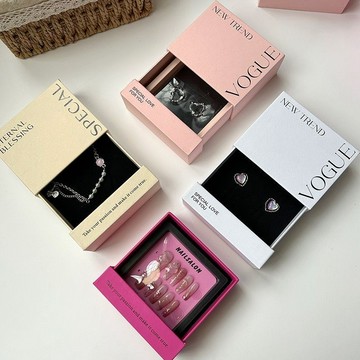 🎀秋冬新款🎀ins風小眾抽屜式禮物盒防氧化懸浮盒美甲飾品收納項鍊首飾包裝盒