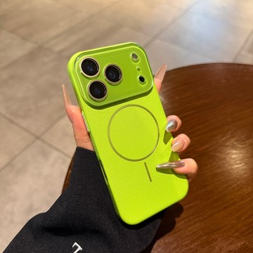 純色荔枝紋 側邊散熱 水晶鏡頭框 防摔殼 用於iPhone17 i16 手機殼15 14 13 12 11 ProMAX