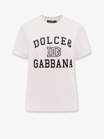 Cotton t-shirt with dg embroidery - DOLCE & GABBANA - gender_Woman
