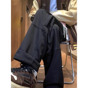 休閑褲男士秋冬季美式機能風潮流沖鋒褲加絨加厚寬松直筒工裝長褲