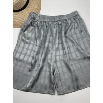 超大碼桑蠶絲男士沙灘褲桑蠶絲透氣休閑短褲居家有口袋200斤左右