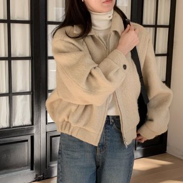 正韓外套 吉亞羊毛飛行夾克外套ATM1123-創翊韓都