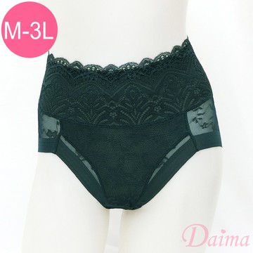 內褲 (M-XXXL) 白石墨烯輕塑收腹提臀蕾絲三角束褲_綠色#3016
