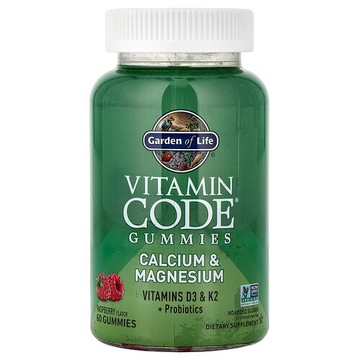 Garden of Life, Vitamin Code® 軟糖，鈣和鎂，樹莓味，60 粒軟糖