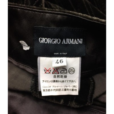 ジョルジオアルマーニ ベロア調 ロング パンツ 40 ブラック GIORGIO ARMANI レディース   【230303】