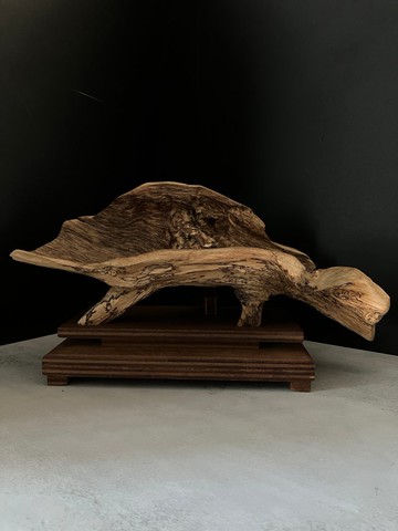 【聚寶盆造型-重油款-手工底座】野生達拉干沉香擺件AK34(121g)