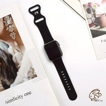 圓扣矽膠錶帶 適用於 Apple Watch 11代 10代 SE3 9 8 7 6 5 41mm 44mm 蘋果手錶帶