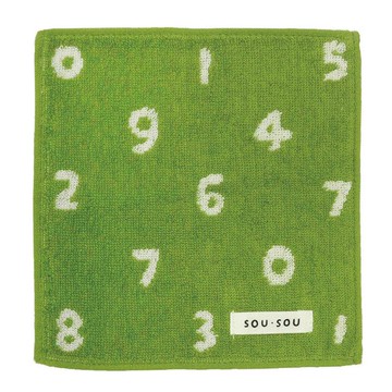 日本丸真 SOU SOU 京都新和風口袋小方巾 數字遊戲 綠_廠商直送