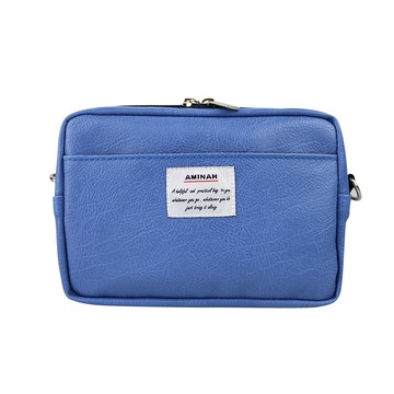 AMINAH-粉紫腰肩兩用包(大)