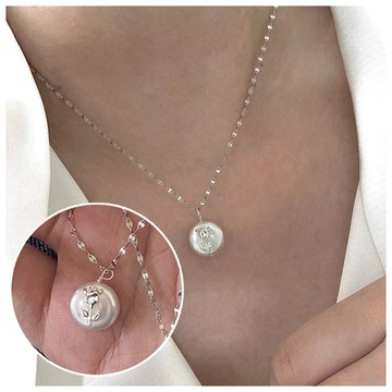 梨花HaNA 韓國巴貝多花園的玫瑰．不規則珍珠吊墜項鏈