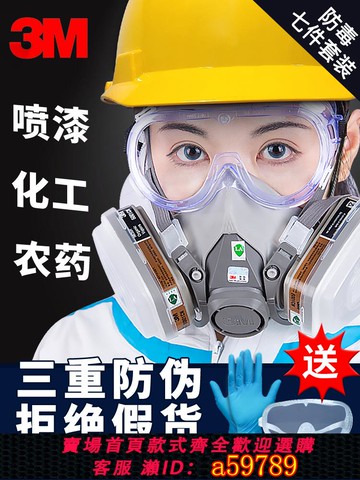 【台灣公司 可打統編】3M防毒面具6200防護面罩囗覃氣化工氣體工業粉塵噴漆全面罩防塵罩