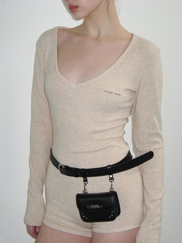 V NECK KNIT BODY SUIT_BEIGE