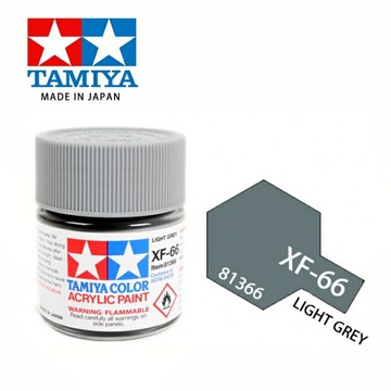 【鋼普拉】現貨 田宫模型漆 TAMIYA 81766 XF-66 XF66 模型專用 水性漆 消光淺灰 10ml