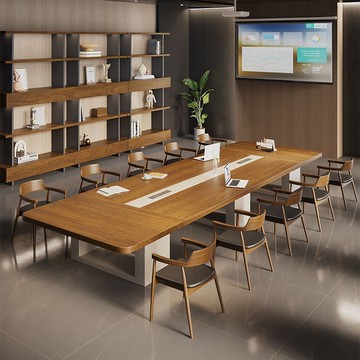 【臺灣公司 可打統編】免運 會議桌 實木長桌 實木會議桌椅組合簡約現代會議室大型接待洽談桌培訓長桌2025新款 可開發票 全館八折 工廠現貨直銷 新品特價 y10013