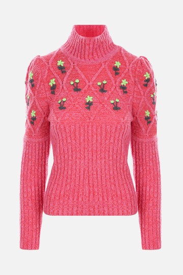 CORMIO Oma wool blend pullover with Flower embroidery Woman