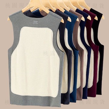 🚚次日達2件男士保暖背心加絨加厚雙層羊毛貼片德絨男裝打底保暖內衣馬甲