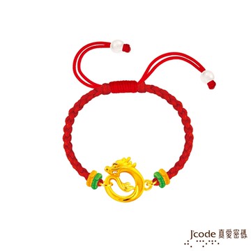 J code真愛密碼金飾 龍貌堂堂硬金編織手鍊