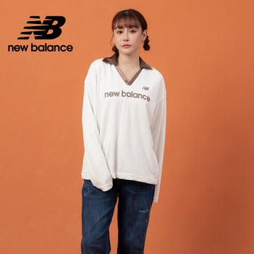 [New Balance]V領長袖球衣_女性_米白色_WT53530SST