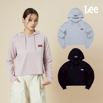 Lee 方框LOGO帽T 女 灰色 黑色 粉紅 LB511033