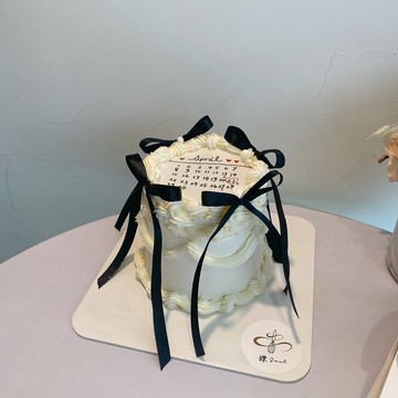 黑色緞帶燃燒蛋糕 客製化蛋糕 生日蛋糕 情人節 鑠甜點 紀念日