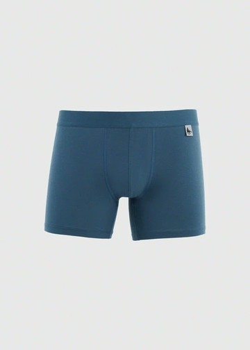 男款XXL_Back to Track．長版腰帶平口內褲(深潛藍-黑膠夾標)