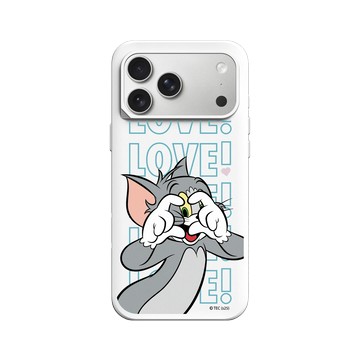 iPhone 17 Pro Max SolidX 白 - 湯姆貓與傑利鼠 Tom and Jerry - 湯姆貓愛心