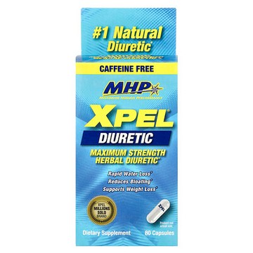MHP, XPEL® Diuretic，特強型，無咖啡萃取，80 粒膠囊
