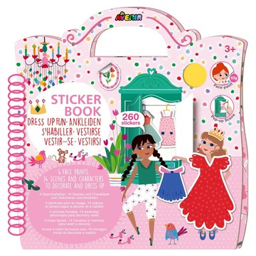 Avenir Kids 趣味可再貼貼紙本，內含臉部彩繪顏料，可重複黏貼  化裝舞會