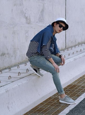 品 【JP.美日韓】復古 正品 刀割 破褲 多處破洞 高品質 彈性破褲 多處破褲 GD 爆裂褲 窄管 鉛筆褲 彈性牛仔