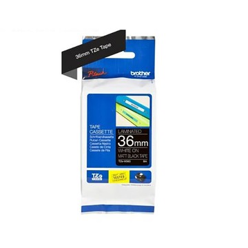 【 BROTHER】兄弟牌  雪銅黑底白字 36mmx8M 質感消光標籤帶 / 包 TZe-M365