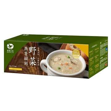 (買1送1) 【美好人生】野菜燕麥鹹粥 (40g x20包/盒)