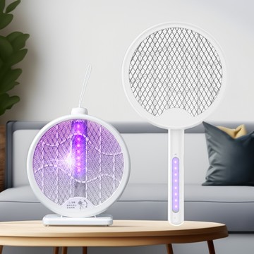 樂生活嚴選 旋轉二合一電蚊拍/捕蚊燈(手持/站立/吊掛)(MI0301)