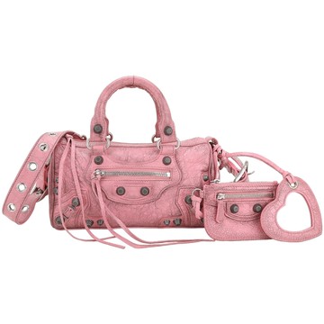 BALENCIAGA Le Cagole 揉製小羊皮斜背包/髒髒包(粉色)