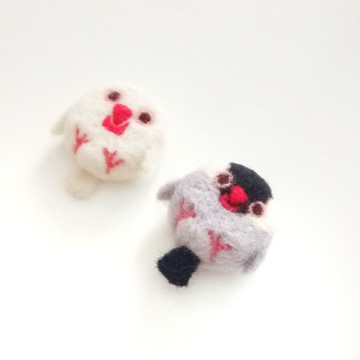 露肚皮文鳥-羊毛氈 吊飾 鑰匙圈 擺飾