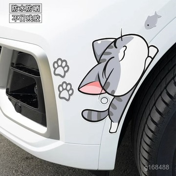 🔥臺灣24H🔥汽車貼紙輪眉前後保險槓劃痕遮擋車尾車貼車頭遮蓋電動車防水貼畵