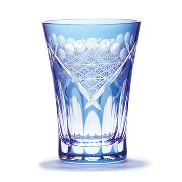 【任2件95折】收藏款｜田島硝子 扇形菊繫紋啤酒杯 江戸切子 玻璃杯 清藍色 傳統工藝 日本原裝 最佳禮物 伴手禮推薦 TK21-001-A 熱賣中!