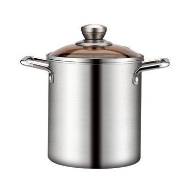 【SV61256】3L炸鍋 304不銹鋼雙耳油炸鍋 附濾網+夾子 加深直筒鍋體 能炸能煮 一體炸鍋 廚房用品