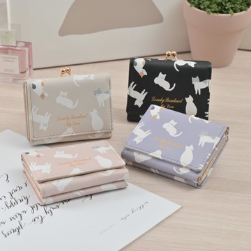 My Beauty萌貓蝴蝶扣短夾-多色任選